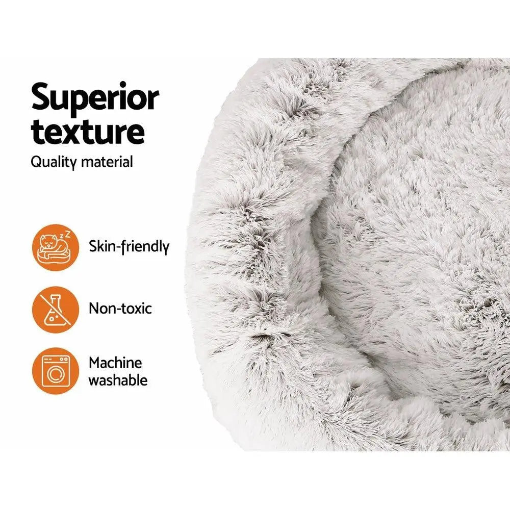 Pet Bed Dog Cat Calming Bed Extra Large 110cm White Sleeping Comfy Washable Deals499