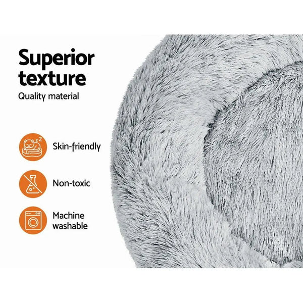 Pet Bed Dog Cat Calming Bed Large 90cm Charcoal Sleeping Comfy Cave Washable Deals499