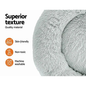 Pet Bed Dog Cat Calming Bed Large 90cm Light Grey Sleeping Comfy Cave Washable Deals499