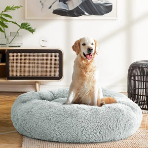 Pet Bed Dog Cat Calming Bed Large 90cm Light Grey Sleeping Comfy Cave Washable Deals499