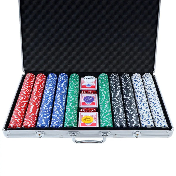 Poker Chip Set 1000PC Chips TEXAS HOLD'EM Casino Gambling Dice Cards Deals499