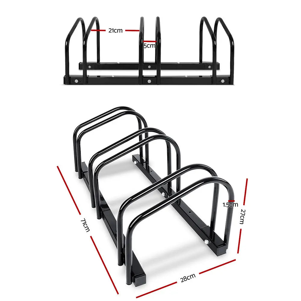 Portable Bike 3 Parking Rack Bicycle Instant Storage Stand - Black Deals499