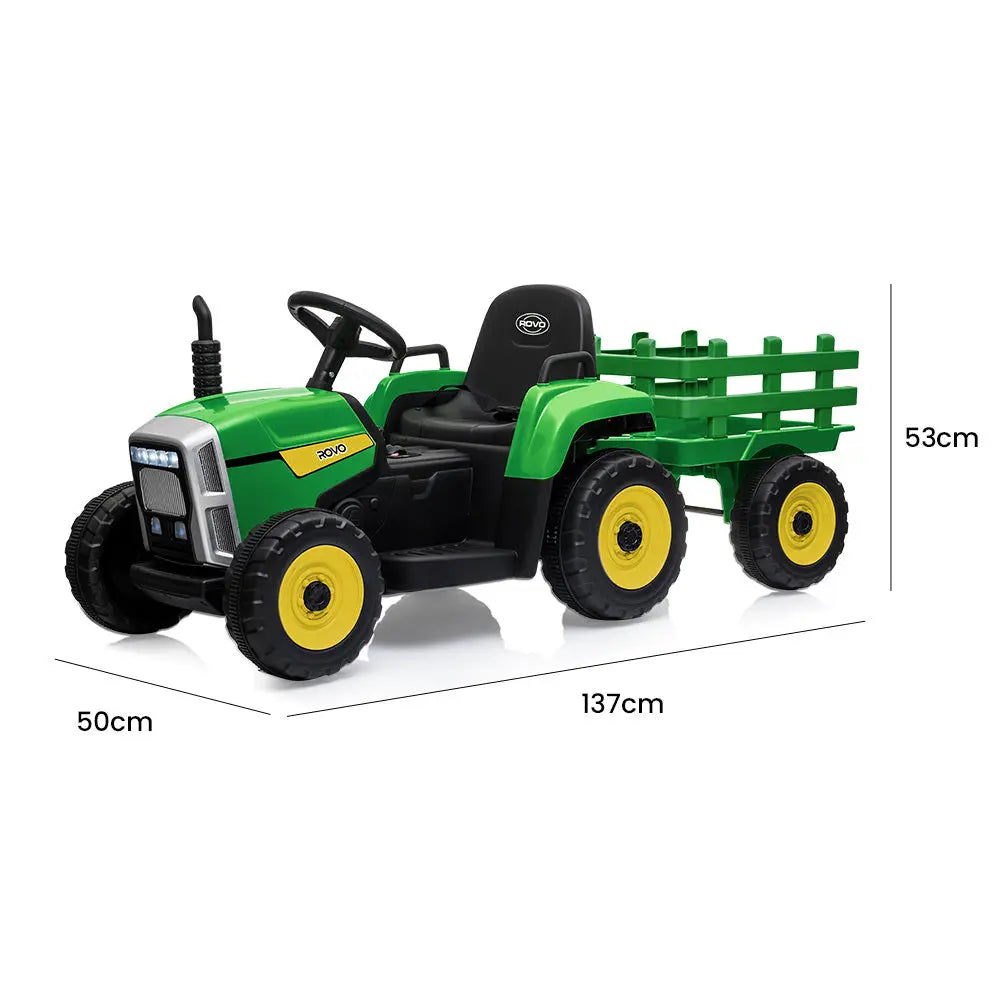 ROVO KIDS Electric Battery Operated Ride On Tractor Toy, Remote Control, Green and Yellow from Deals499 at Deals499