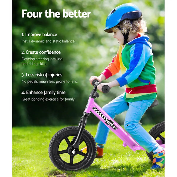Rigo Kids Balance Bike Ride On Toys Push Bicycle Wheels Toddler Baby 12" Bikes Pink Deals499