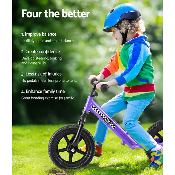 Rigo Kids Balance Bike Ride On Toys Push Bicycle Wheels Toddler Baby 12" Bikes Purple Deals499