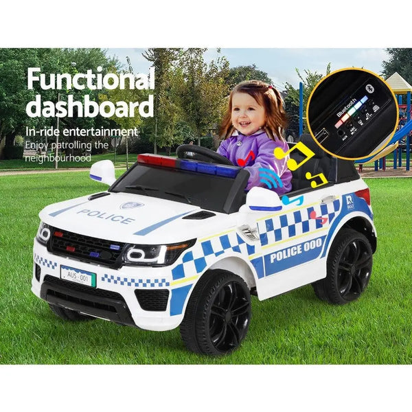 Rigo Kids Ride On Car Inspired Patrol Police Electric Powered Toy Cars White Deals499