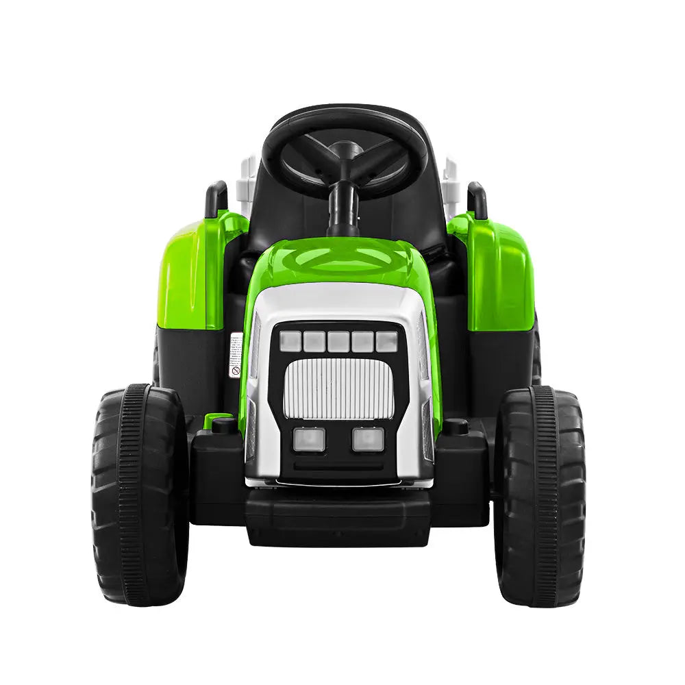 Rigo Ride On Car Tractor Trailer Toy Kids Electric Cars 12V Battery Green Deals499