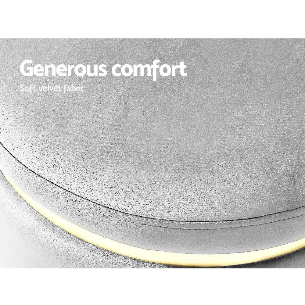 Round Velvet Ottoman Foot Stool Foot Rest Pouffe Pouf Padded Seat Living Room Deals499