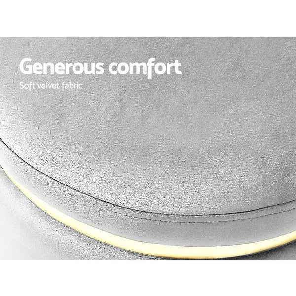 Round Velvet Ottoman Foot Stool Foot Rest Pouffe Pouf Padded Seat Living Room Deals499