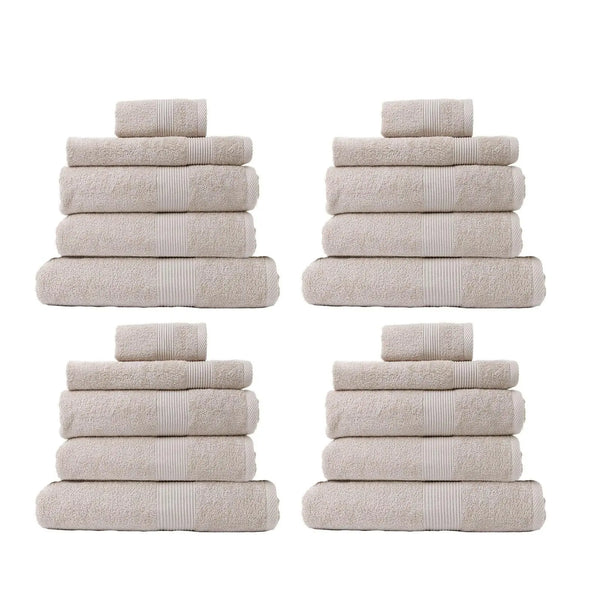 Royal Comfort 20 Piece Cotton Bamboo Towel Bundle Set 450GSM Luxurious Absorbent Beige Deals499