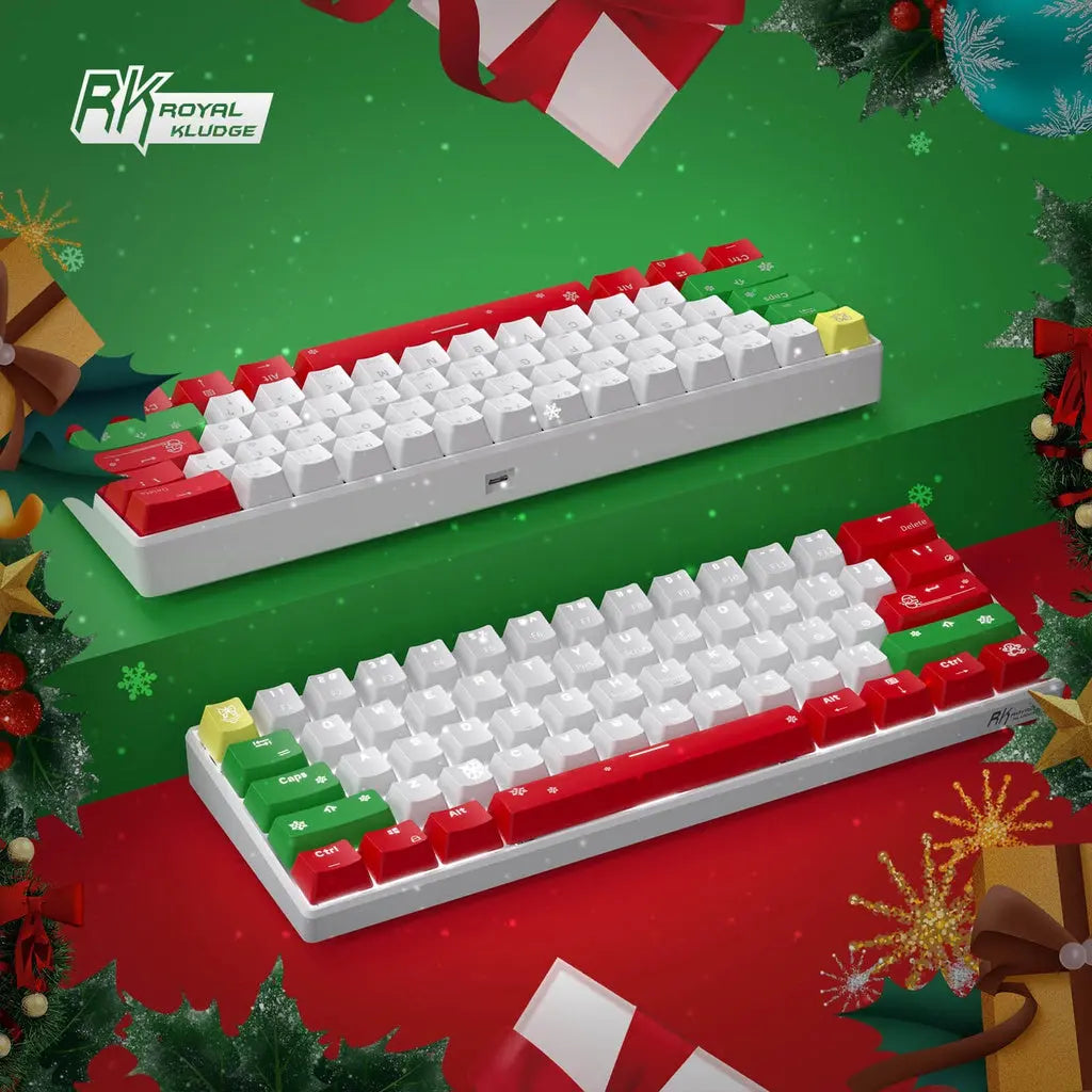 Royal Kludge RK61 Christmas Tri Mode Hot Swappable RGB Mechanical Keyboard (Brown Switch) Deals499