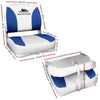 Seamanship Set of 2 Folding Swivel Boat Seats - White & Blue Deals499