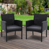 Set of 2 Outdoor Bistro Chairs Patio Furniture Dining Chair Wicker Garden Cushion Gardeon Deals499
