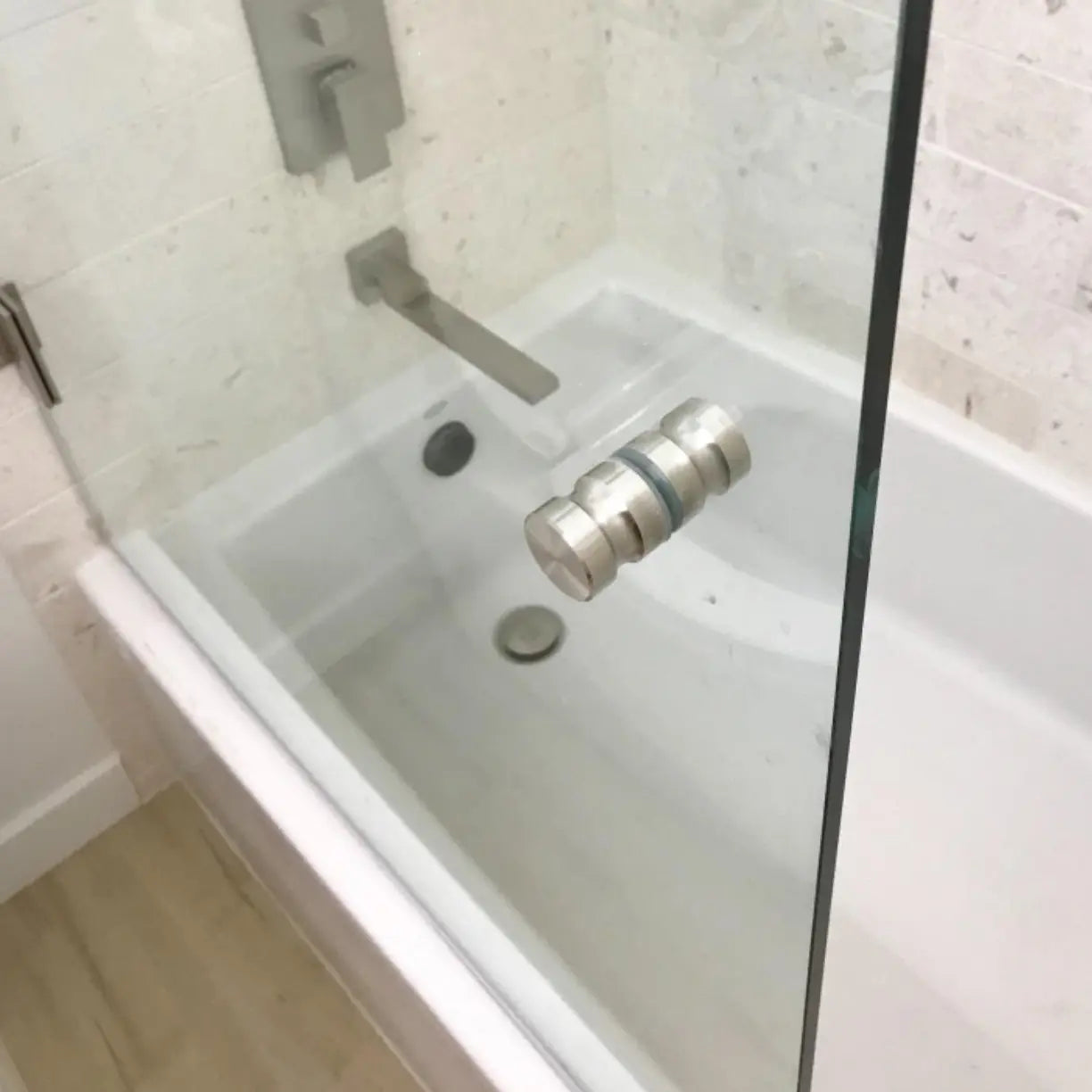 Shower Glass Door Knob Bathroom Round Back-to-Back Handle SUS304 Brushed Nickel Deals499