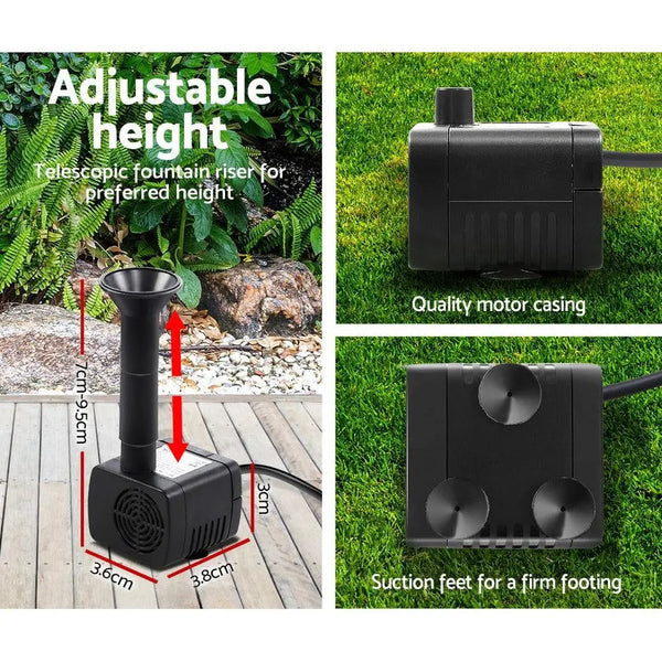 Solar Pond Pump Outdoor Water Fountains Submersible Garden Pool Kit 2.6 FT Deals499