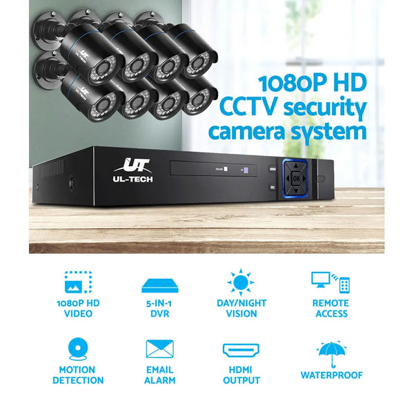 UL Tech 1080P 8 Channel HDMI CCTV Security Camera with 1TB Hard Drive Deals499