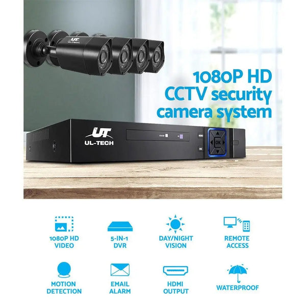 UL-tech CCTV Camera Home Security System 8CH DVR 1080P Cameras Outdoor Day Night Deals499