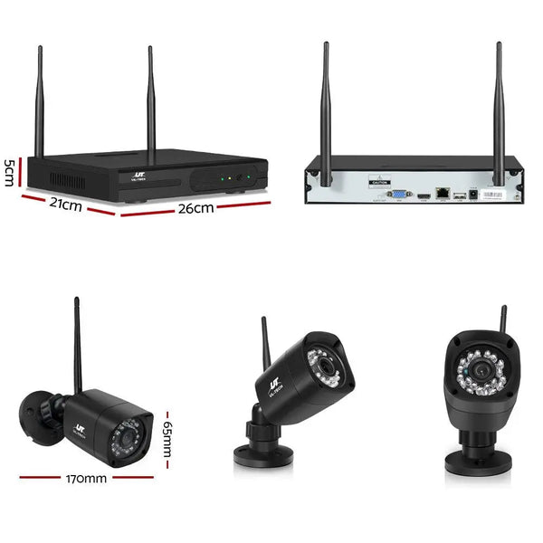 UL-tech CCTV Wireless Security Camera System 8CH Home Outdoor WIFI 4 Square Cameras Kit 1TB Deals499