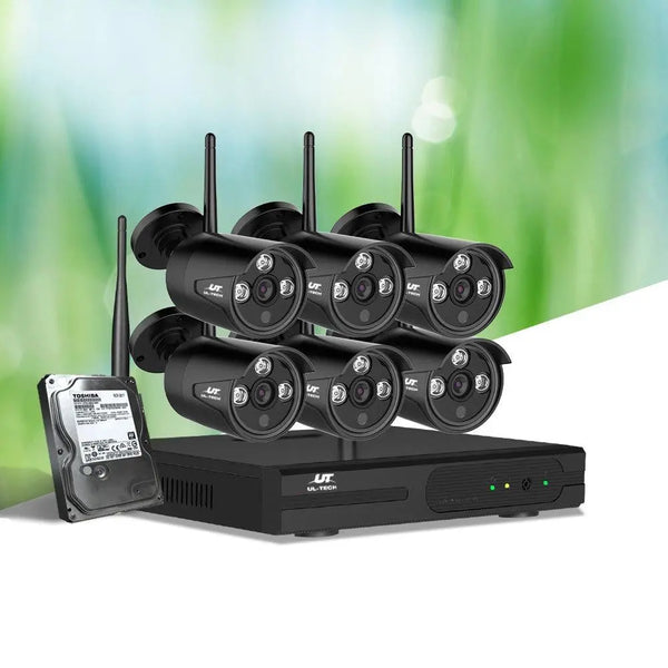 UL-tech CCTV Wireless Security Camera System 8CH Home Outdoor WIFI 6 Bullet Cameras Kit 1TB Deals499