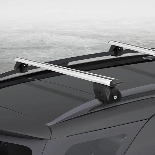 Universal Car Roof Rack 1240mm Upgraded Holder Cross Bars  Aluminium Silver Adjustable Car 90kgs load Carrier Deals499