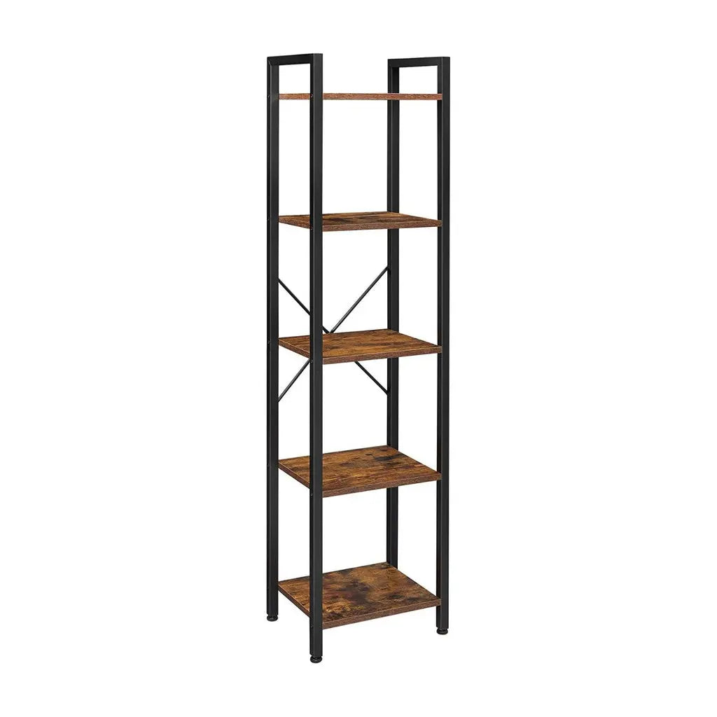 VASAGLE 5-Tier Bookshelf Storage Rack with Steel Frame for Living Room Office Study Hallway Industrial Style Rustic Brown and Black LLS100B01 Deals499