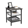 VASAGLE Set of 2 Charcoal Gray and Black Side Table with Adjustable Mesh Shelves LET024B04 Deals499