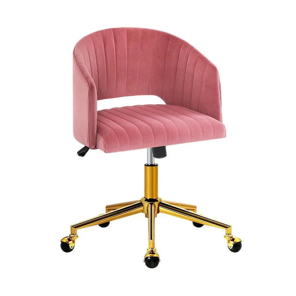 Velvet Office Chair Executive Computer Chair Adjustable Armchair Work Study Pink Deals499