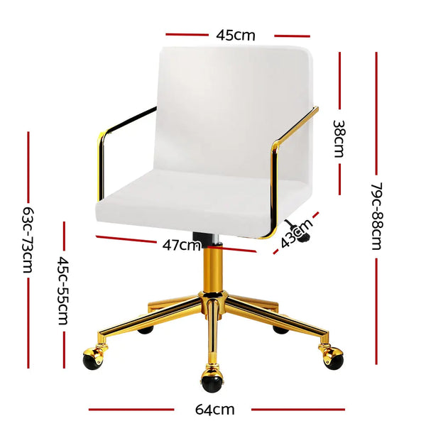 Velvet Office Chair Executive Fabric Computer Chairs Adjustable Work Study White Deals499