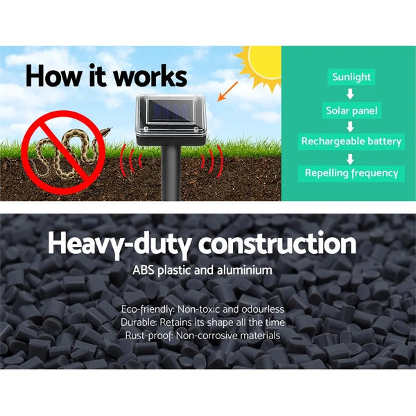 Vermitrap Set of 4 Ultrasonic Solar Powered Snake Repellent Deals499