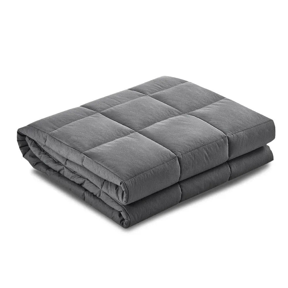 Weighted Blanket Kids 2.3KG Heavy Gravity Blankets Microfibre Cover Comfort Calming Deep Relax Better Sleep Grey Giselle