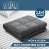 Weighted Blanket Kids 2.3KG Heavy Gravity Blankets Microfibre Cover Comfort Calming Deep Relax Better Sleep Grey Giselle