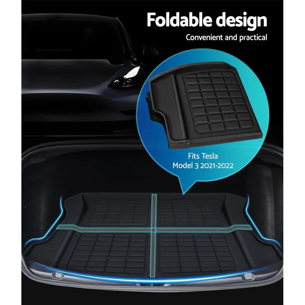 Weisshorn Car Rubber Floor Mats for Tesla Model 3 Trunk Toolbox Cargo Mat Carpet Deals499