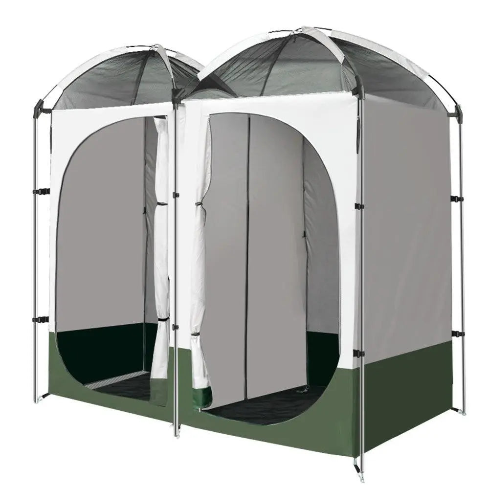 Weisshorn Double Camping Shower Toilet Tent Outdoor Portable Change Room Green Deals499