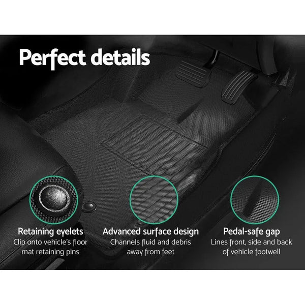 Weisshorn Ford Ranger Car Floor Mats PX PX2 PX3 Dual Cab 2011-2019 3D Rubber Deals499