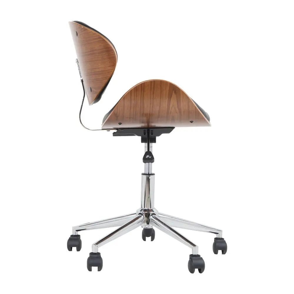 Wooden & PU Leather Office Desk Chair - Black Deals499