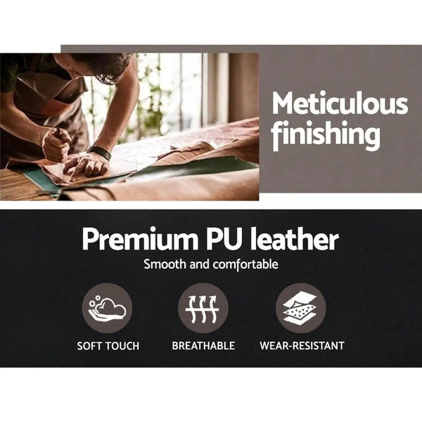 Wooden & PU Leather Office Desk Chair - Black Deals499