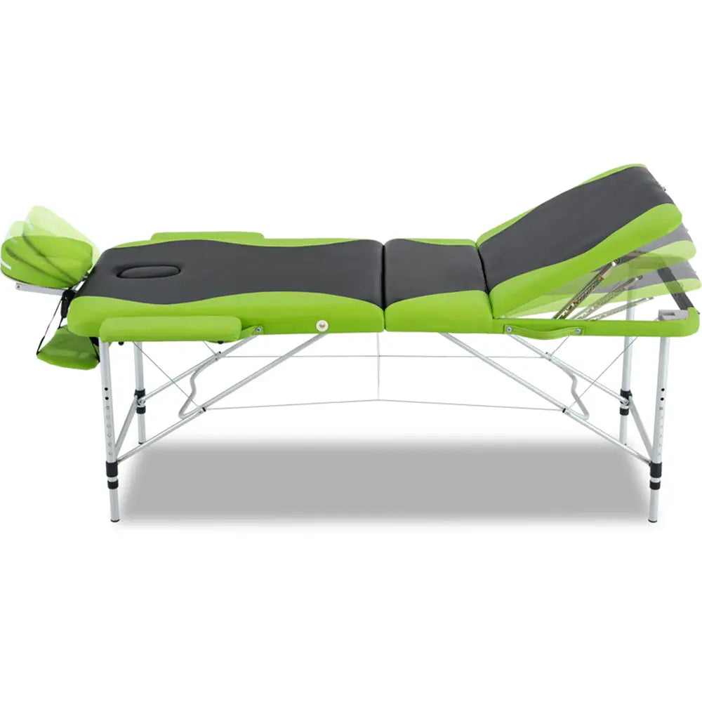 Zenses 3 Fold Portable Aluminium Massage Table - Green & Black Deals499