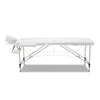 Zenses 75cm Wide Portable Aluminium Massage Table Two Fold Treatment Beauty Therapy White Deals499