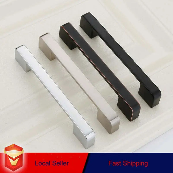 Zinc Kitchen Cabinet Handles Drawer Bar Handle Pull brushed silver color hole to hole size 96mm Deals499