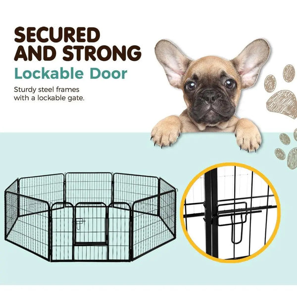 i.Pet 8 Panel Pet Dog Playpen Puppy Exercise Cage Enclosure Fence Play Pen 80x60cm Deals499