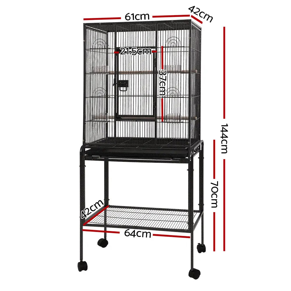 i.Pet Bird Cage Pet Cages Aviary 144CM Large Travel Stand Budgie Parrot Toys Deals499