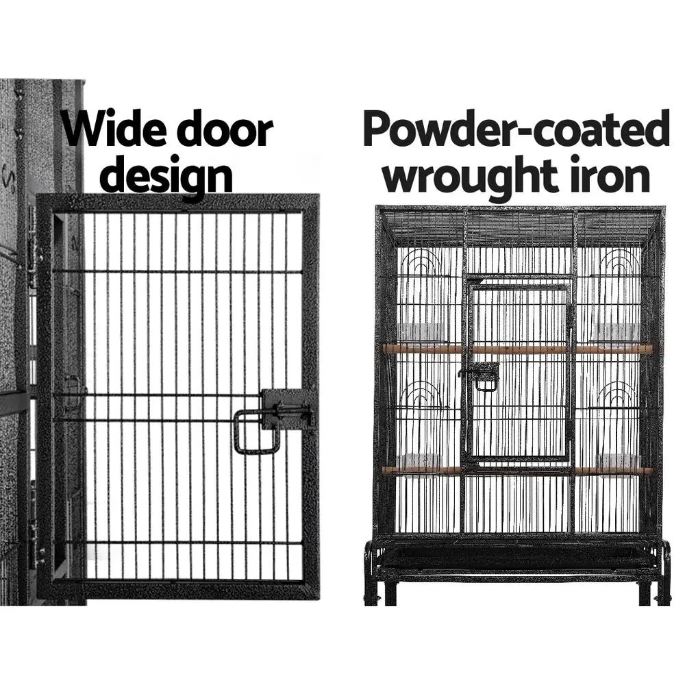 i.Pet Bird Cage Pet Cages Aviary 144CM Large Travel Stand Budgie Parrot Toys Deals499