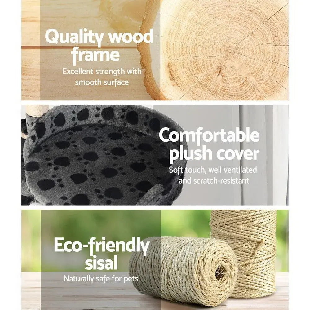 i.Pet Cat Tree 120cm Trees Scratching Post Scratcher Tower Condo House Furniture Wood 120cm Deals499