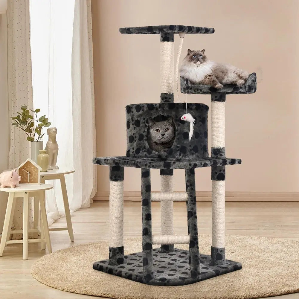 i.Pet Cat Tree 120cm Trees Scratching Post Scratcher Tower Condo House Furniture Wood 120cm Deals499