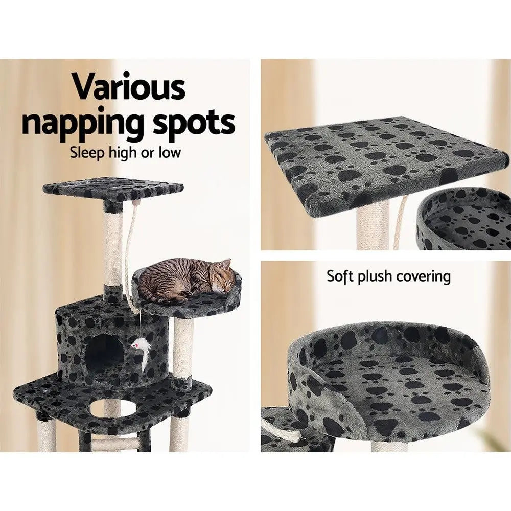 i.Pet Cat Tree 120cm Trees Scratching Post Scratcher Tower Condo House Furniture Wood 120cm Deals499