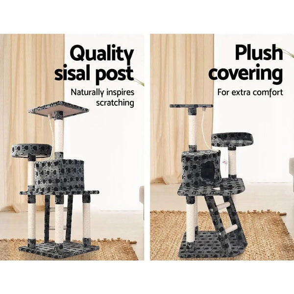 i.Pet Cat Tree 120cm Trees Scratching Post Scratcher Tower Condo House Furniture Wood 120cm Deals499