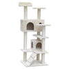 i.Pet Cat Tree 134cm Trees Scratching Post Scratcher Tower Condo House Furniture Wood Beige Deals499