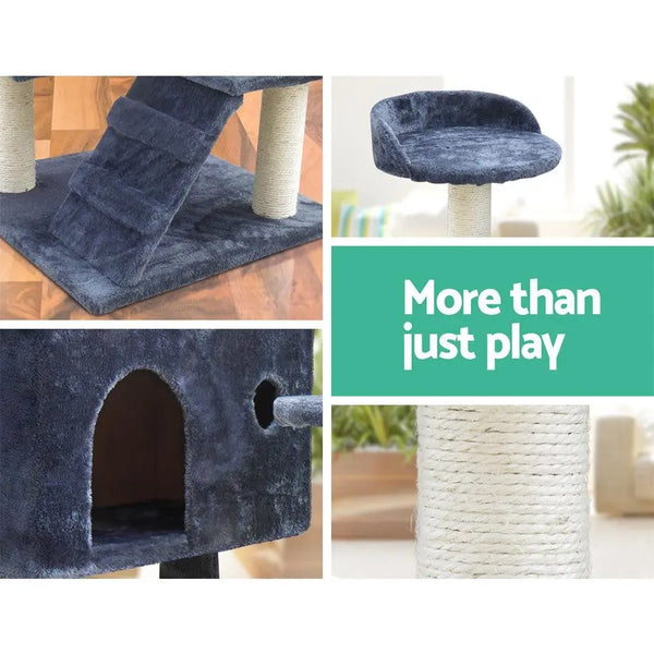 i.Pet Cat Tree 134cm Trees Scratching Post Scratcher Tower Condo House Furniture Wood Grey Deals499