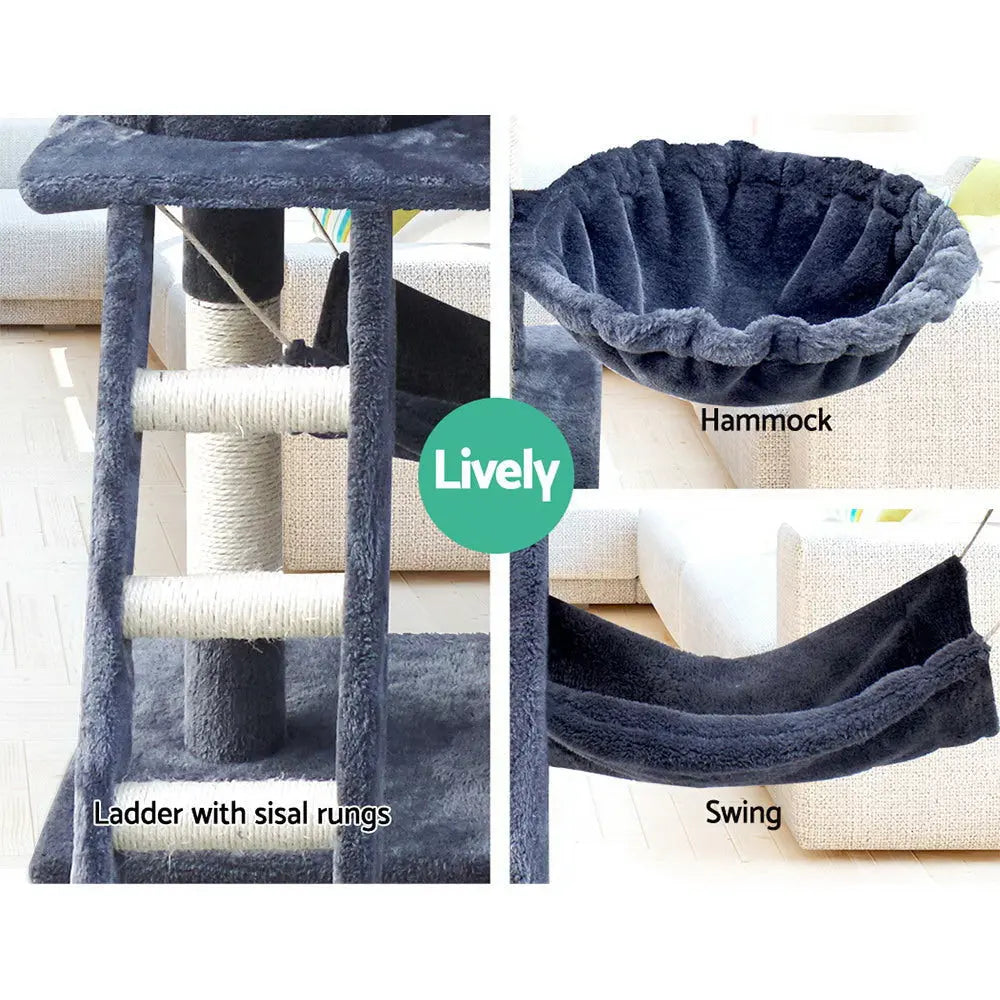 i.Pet Cat Tree 141cm Trees Scratching Post Scratcher Tower Condo House Furniture Wood Deals499