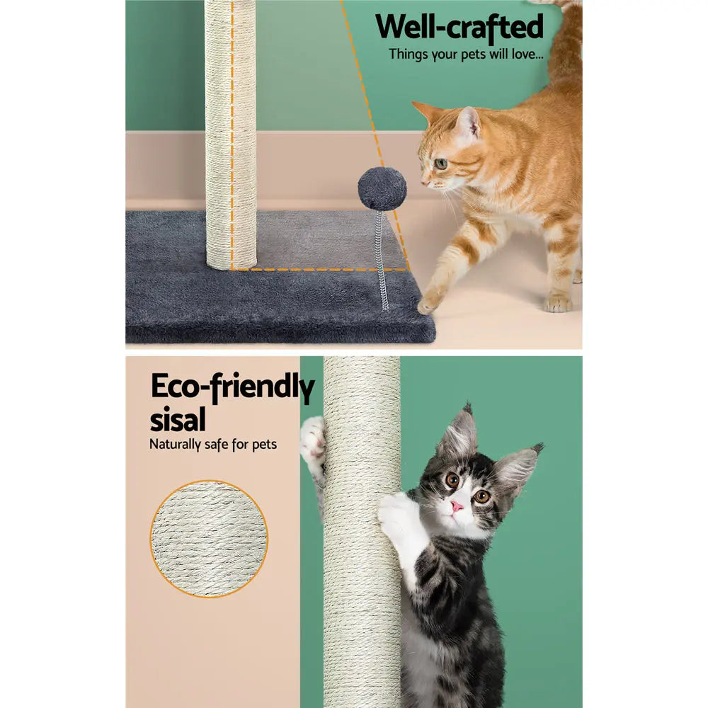i.Pet Cat Tree Scratching Post Scratcher Tower Condo House Hanging toys Grey 105cm Deals499